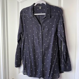 100% Cotton Sheer Lightweight White Long Sleeve Button Down Shirt XL